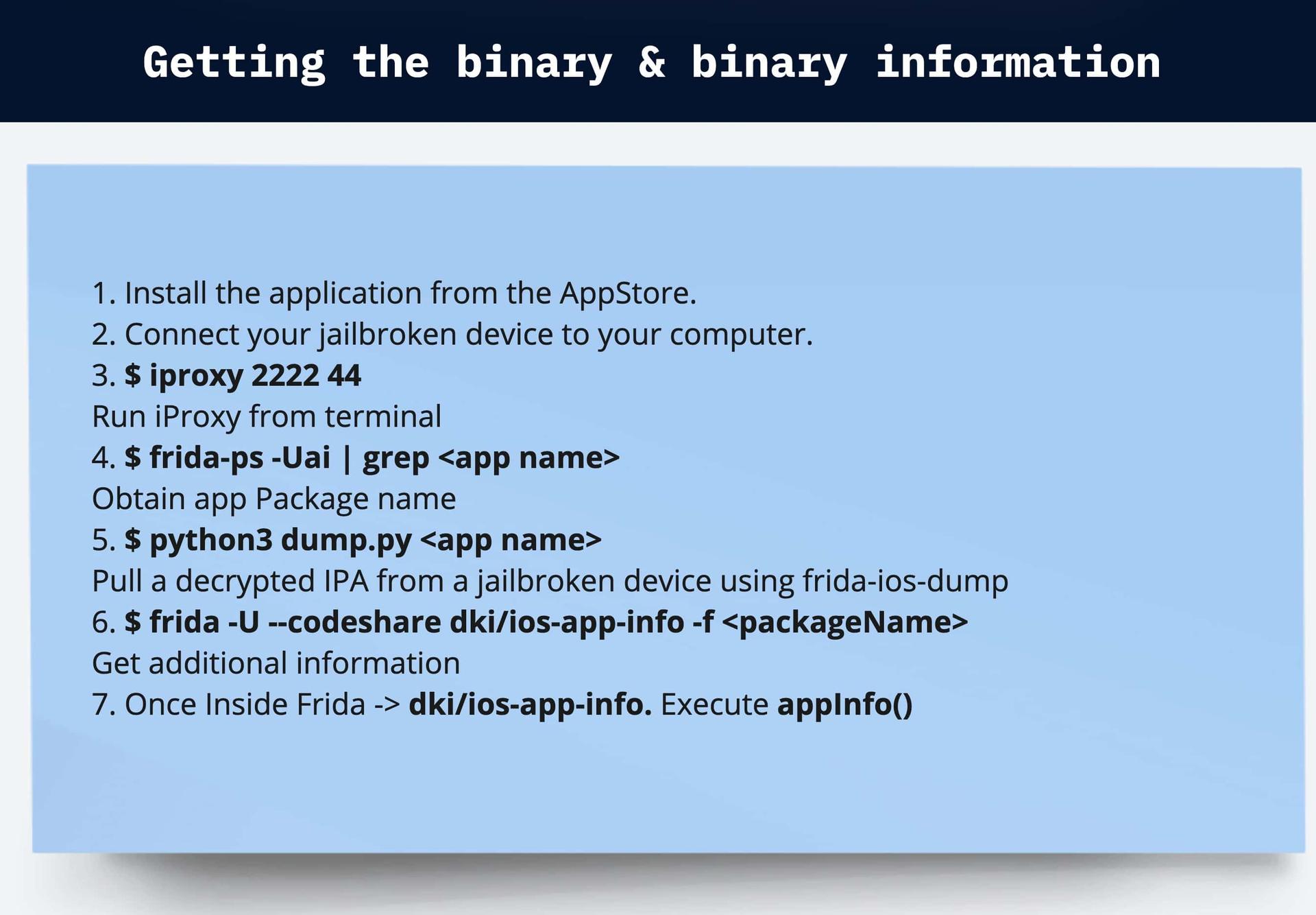 Getting the binary information