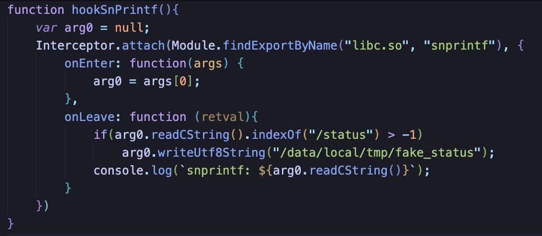 Figure 16. Script pointing to a fake status file